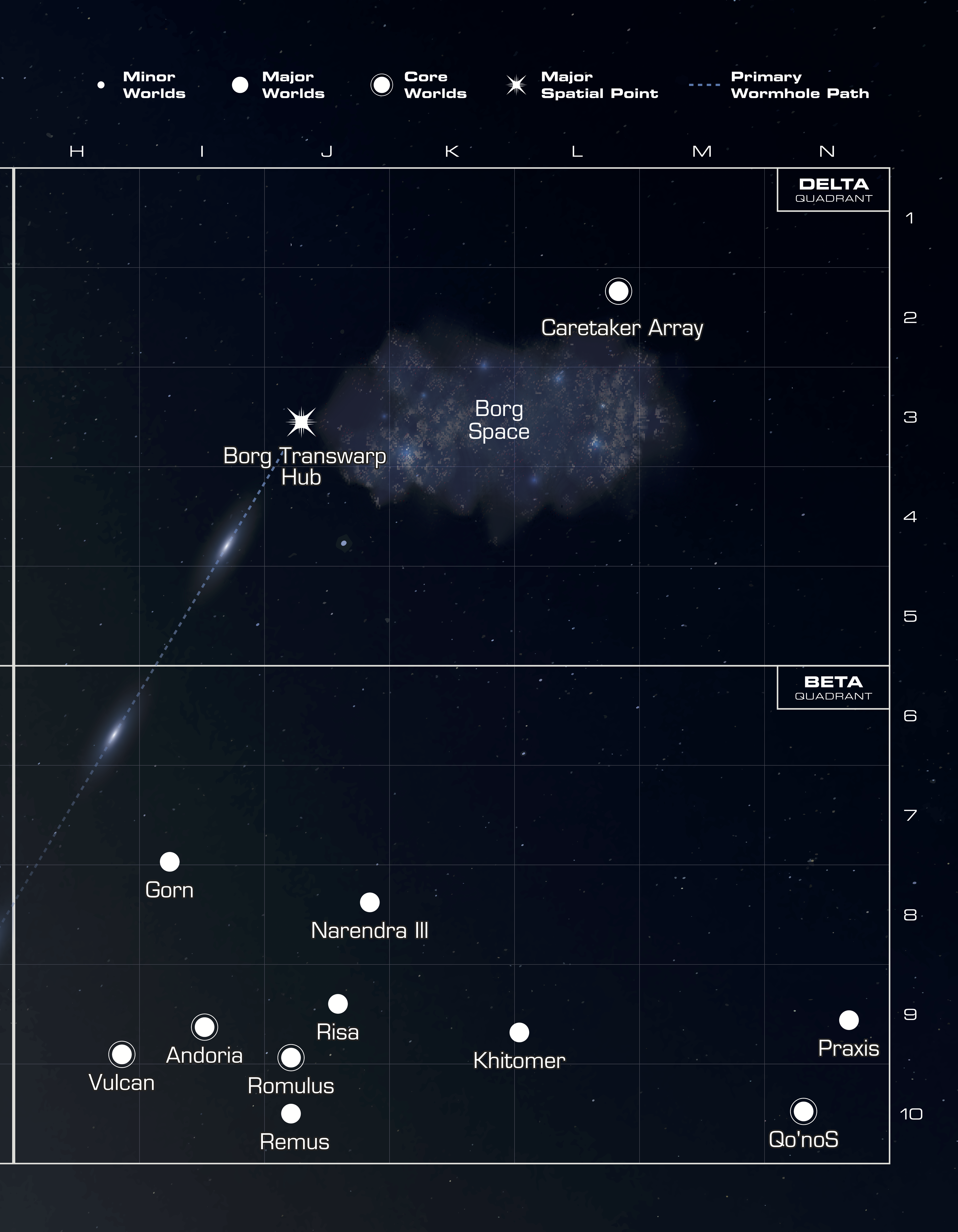 Galactic Atlas map, Beta and Delta quadrants